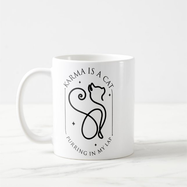 Karma ist ein Cat Purring in meinem Lap Funny Cat  Kaffeetasse (Links)