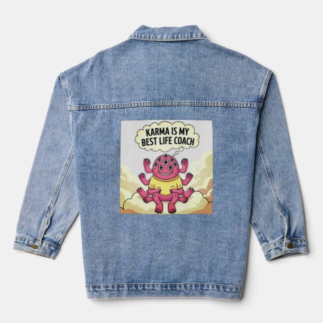 Karma ist mein bester Lebensberater Jeansjacke (Rückseite)