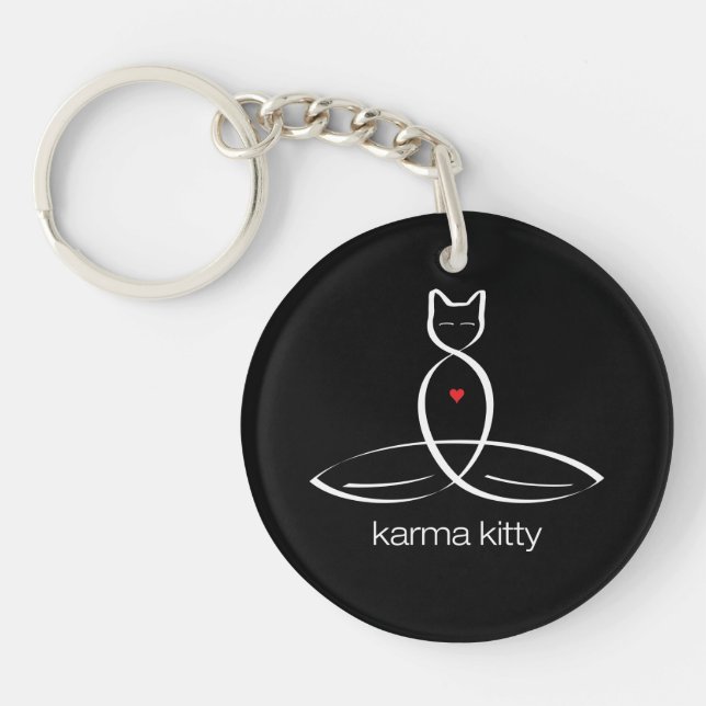 Karma Kitty - Regelmäßiger Text im Stil. Schlüsselanhänger (Vorderseite)