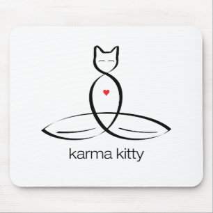 Karma-Miezekatze - regelmäßiger Arttext Mousepad
