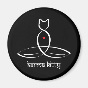 Karma-Miezekatze - Sanskrit Arttext Magnet