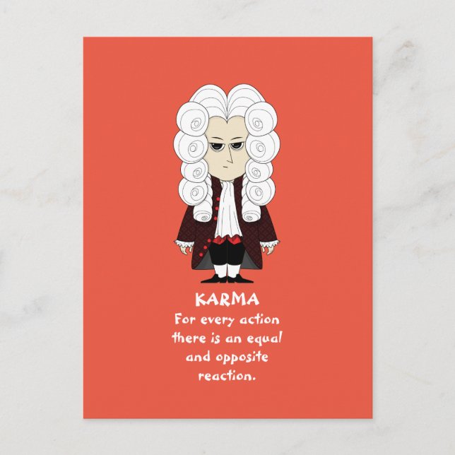 Karma & Newton's 3rd Law (Dark Background) Postcar Postkarte (Vorderseite)