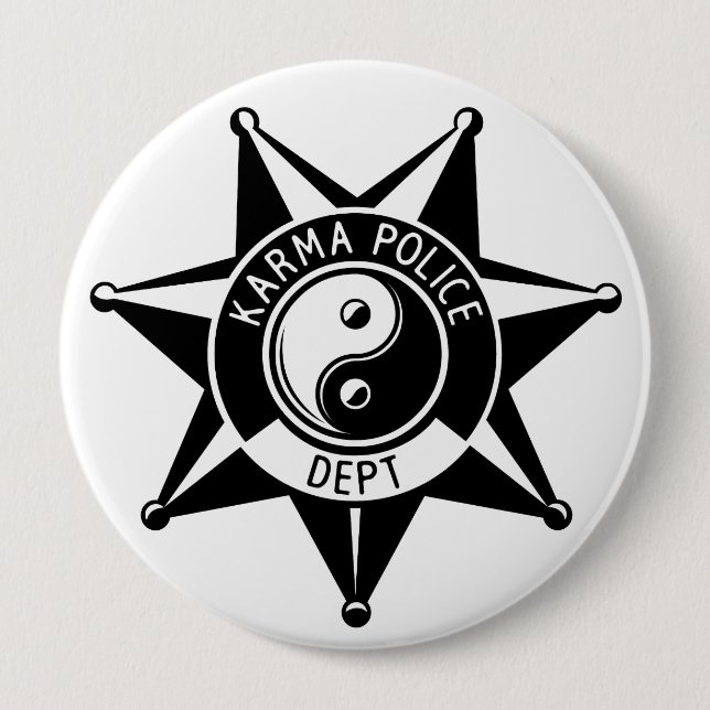 Karma-Polizei! Button (Vorderseite)
