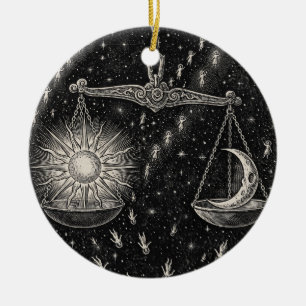 Karma Scale Ornament — Gothic Woodcut Weihnachten