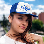 Karma - What Goes Around Comes Back Around (v2) Truckerkappe<br><div class="desc">Karma - What Goes Around Comes Back Around (v2) Trucker Hat. The artistic design exhibits the word "KARMA" within two never ending circles with "WHAT GOES AROUND" and "COMES BACK AROUND" curved to form sections of the circles. The two colors can be changed to your desired preference by editing the...</div>
