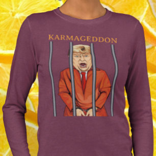 KARMAGEDDON: Trump im Gefängnis Orange Jumpsuit Fu Tri-Blend Shirt