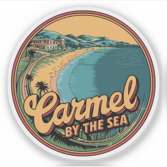 Karmel am Meeresstrand California Pazifikküste g Aufkleber (Vorderseite)