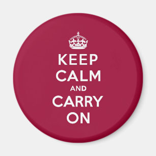 Karmesinrot Keep Calm and Carry On Magnet