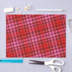 Karmesinrot Pink Kariert Tartan Design Seidenpapier