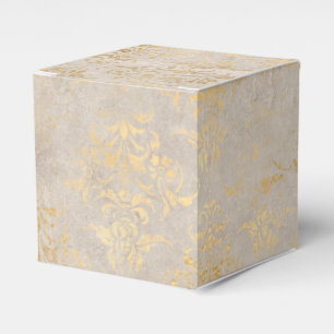 Karmesinrot und Gold Vintage Damast Geschenkschachtel