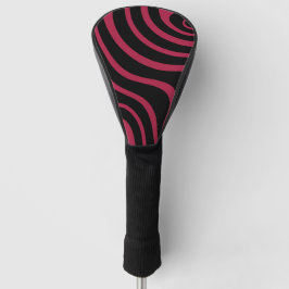 Karmesinrot und schwarze psychedelische wellige Go Golf Headcover