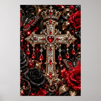 Karmesinrote Kronenkreuz Poster
