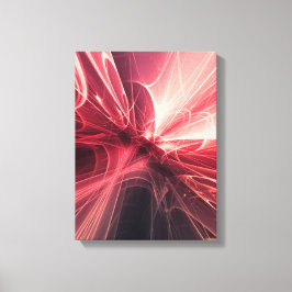 Karmesinrote Lichtwellen-Fraktalkunst Leinwanddruck
