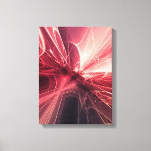 Karmesinrote Lichtwellen-Fraktalkunst Leinwanddruck