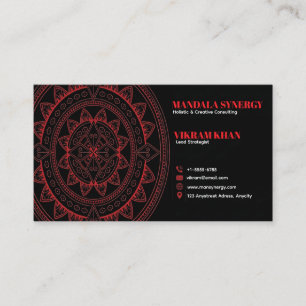 Karmesinrote Mandala-Eleganz Visitenkarte