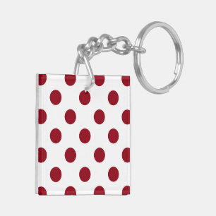 Karmesinrote Polka-Punkte Kreise Schlüsselanhänger