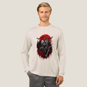 Karmesinrote Umarmung: Skelettliebende Tri-Blend Shirt