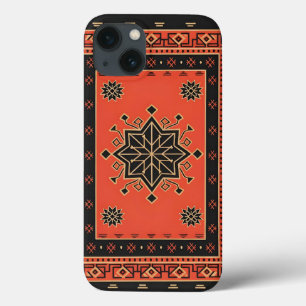 Karmesinrote und Obsidian geometrische Stammesster Case-Mate iPhone Hülle
