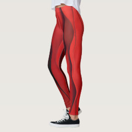 Karmesinroter Fluss – Abstrakte rote Bewegungswell Leggings