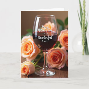 Karmesinroter Wein Florales Muttertagskarte Karte