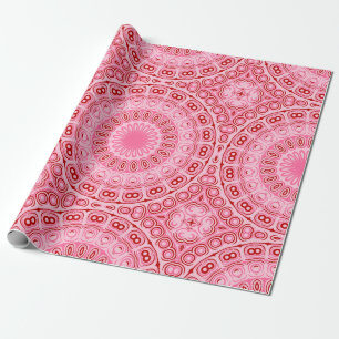 Karmesinrotes und Rosa Mandala-Muster Geschenkpapier