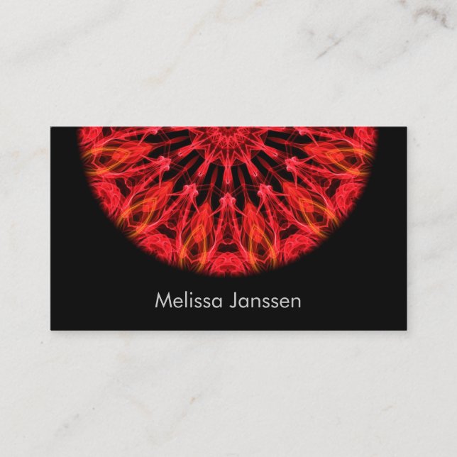 Karminrote Liebe - Mandala Visitenkarte (Vorderseite)