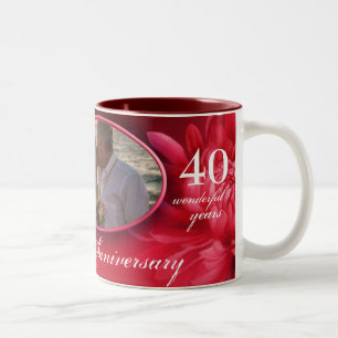 Karminrote mit BlumenTasse "besitzen des Zweifarbige Tasse