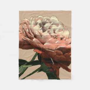 Karminrote Rote Rose mit weißen Akzenten Fleecedecke