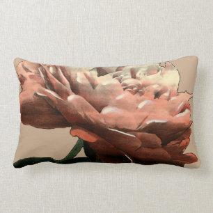 Karminrote Rote Rose mit weißen Akzenten Lendenkissen