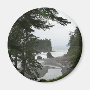 Karminrote Strand-Küstenlinie Magnet