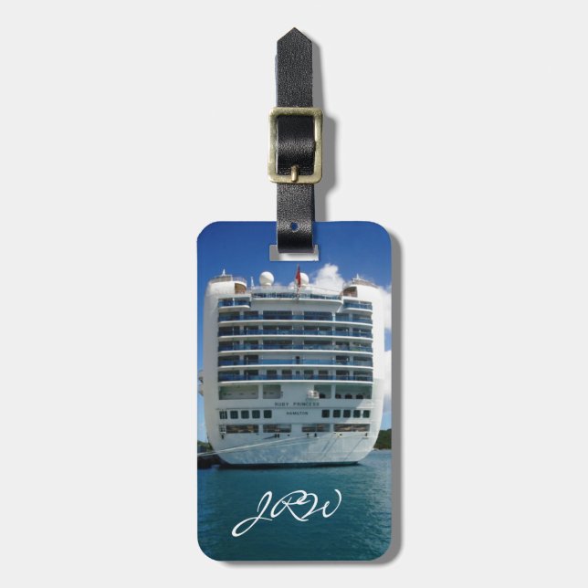 Karminrote strenge Ansicht-Gewohnheit Gepäckanhänger (Vorderseite vertikal)