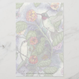 "Karminrote Throated Kolibri-" Briefpapier