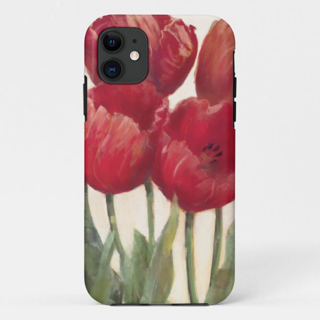 Karminrote Tulpen Case-Mate iPhone Hülle (Rückseite)