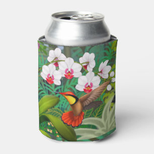 Karminroter roter tropischer Kolibri kann cooler Dosenkühler