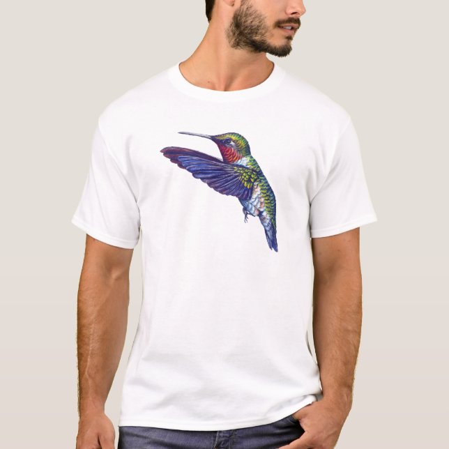 Karminroter Throated Kolibri T-Shirt (Vorderseite)