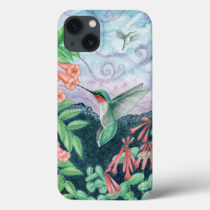 Karminrotes Throated Kolibri Orig Kunst iPhone 7/8 Case-Mate iPhone Hülle