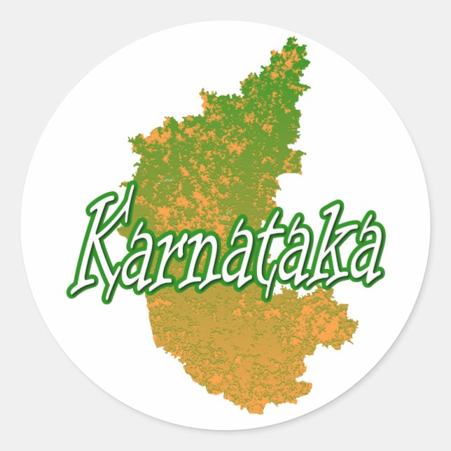 Karnataka Runder Aufkleber (Vorderseite)