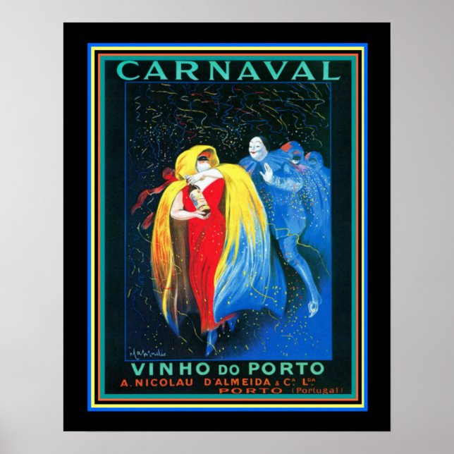 Karnaval Vintag Cappiello Wein Ad- 16x20 Poster (Vorne)