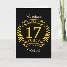 Karnelian Gemstone Hochzeitstag 17 Jahre Karte