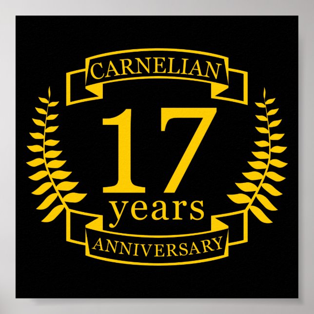 Karnelian Gemstone Hochzeitstag 17 Jahre Poster (Vorne)