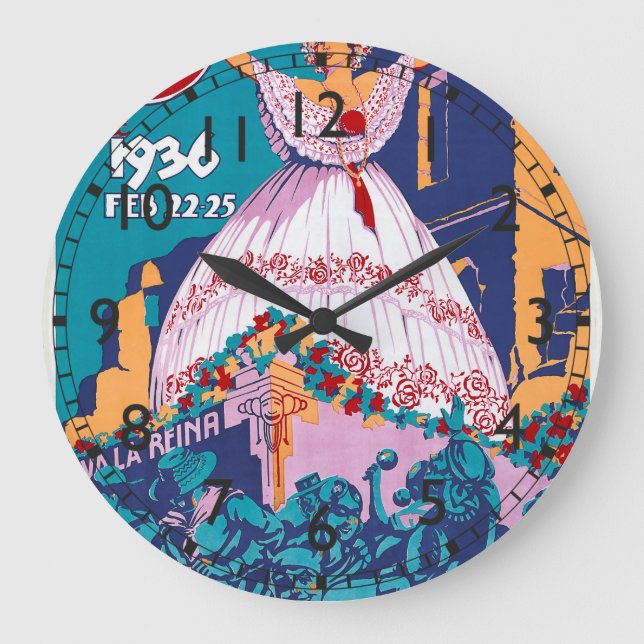 Karneval 1936, Feb. 22-25, Panama Große Wanduhr (Vorderseite)