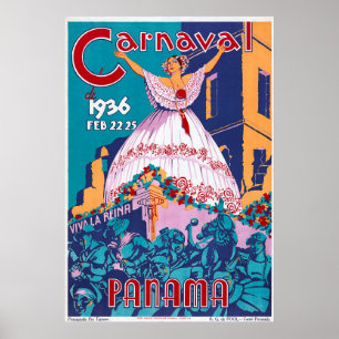 Karneval 1936, Feb. 22-25, Panama Poster