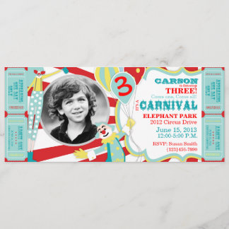 Karneval Circus Clowns Geburtstag Einladung