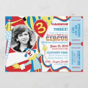 Karneval Circus Clowns Geburtstag Einladung