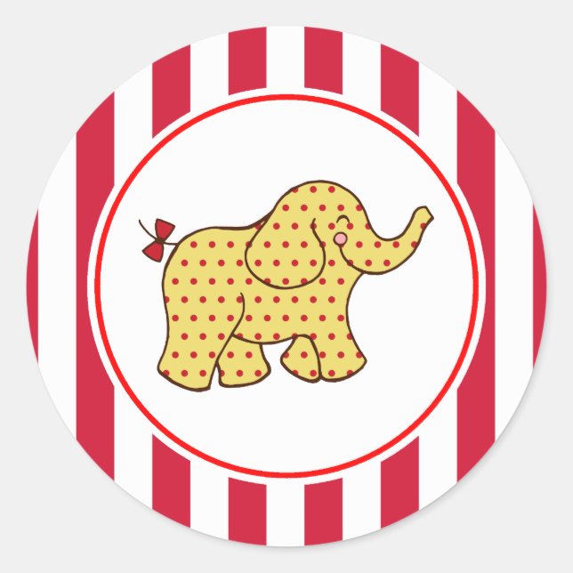 Karneval Circus Elephant Party Stickers (Vorderseite)