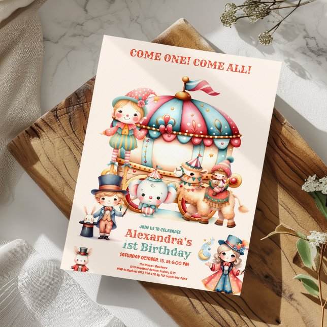 Karneval Circus Festival Kinderfest 1. Geburtstag Einladung (Von Creator hochgeladen)