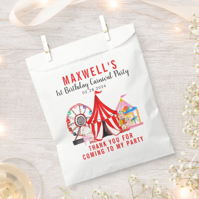 Karneval Circus Festival Show Vielen Dank zum Gebu Geschenktütchen (Ausgeschnitten)