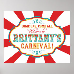 Karneval Circus Geburtstagsbanner Banner Bretagne  Poster