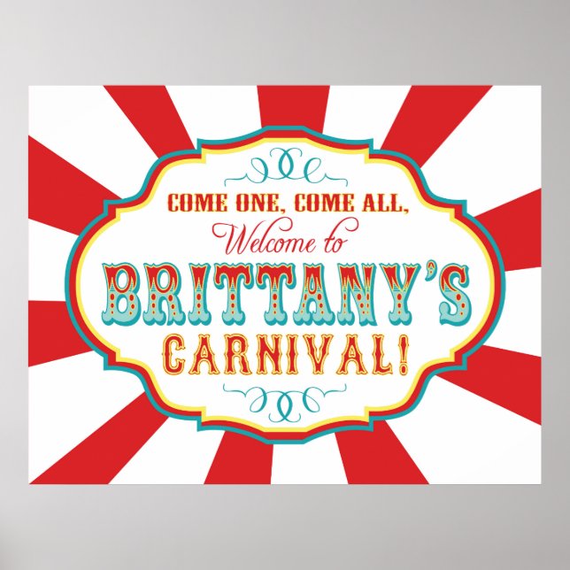 Karneval Circus Geburtstagsbanner Banner Bretagne  Poster (Vorne)