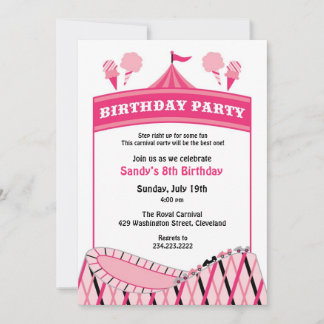 Karneval Circus Geburtstagsparty Einladung